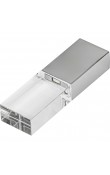 Kristal gövdeli metal kapaklı 16 GB lazer baskılı promosyon USB bellek